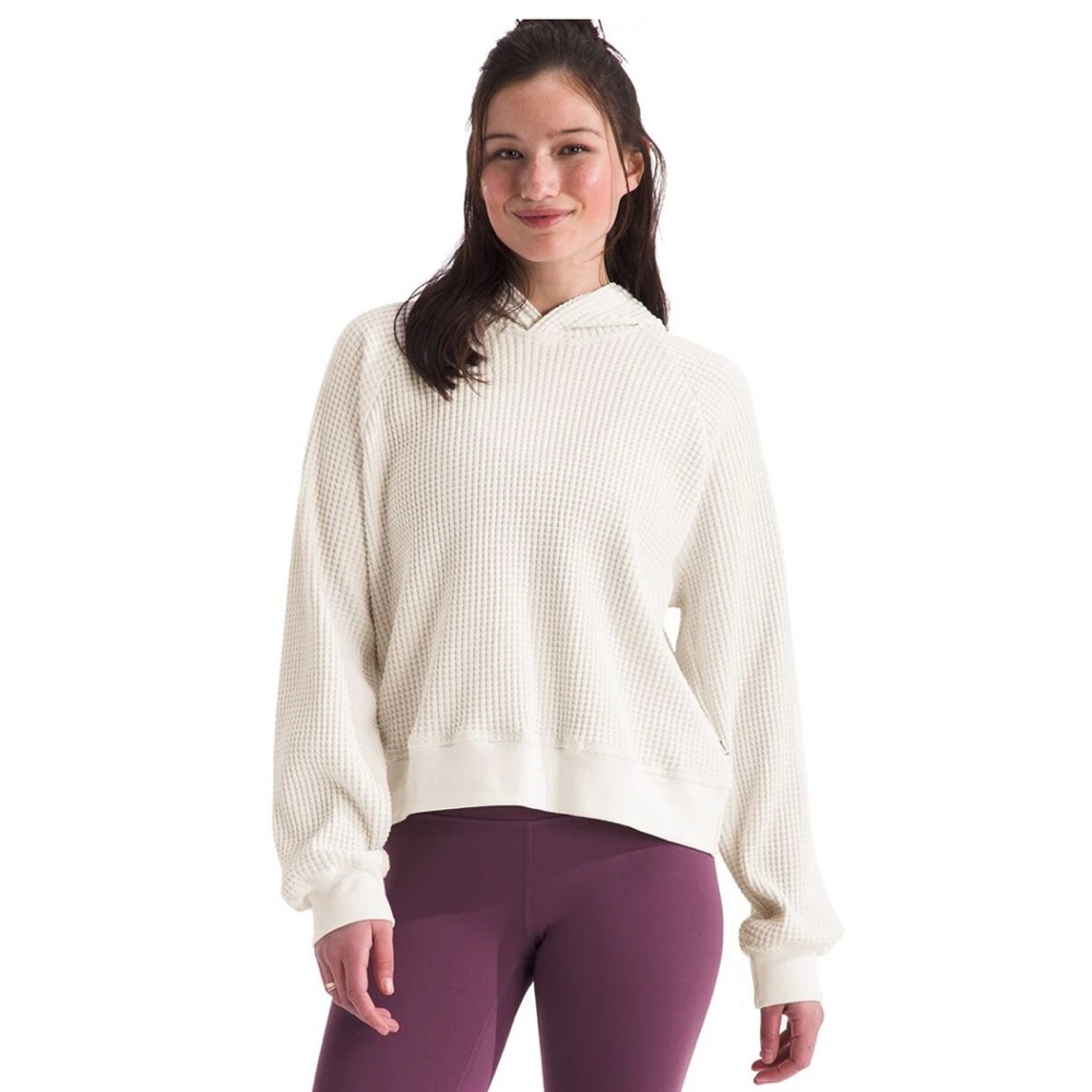 Cream Waffle Knit Hoodie